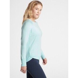 Athleta Wrap Hem Sweatshirt Women’s Medium Blue Modal Spandex Athleisure Top EUC